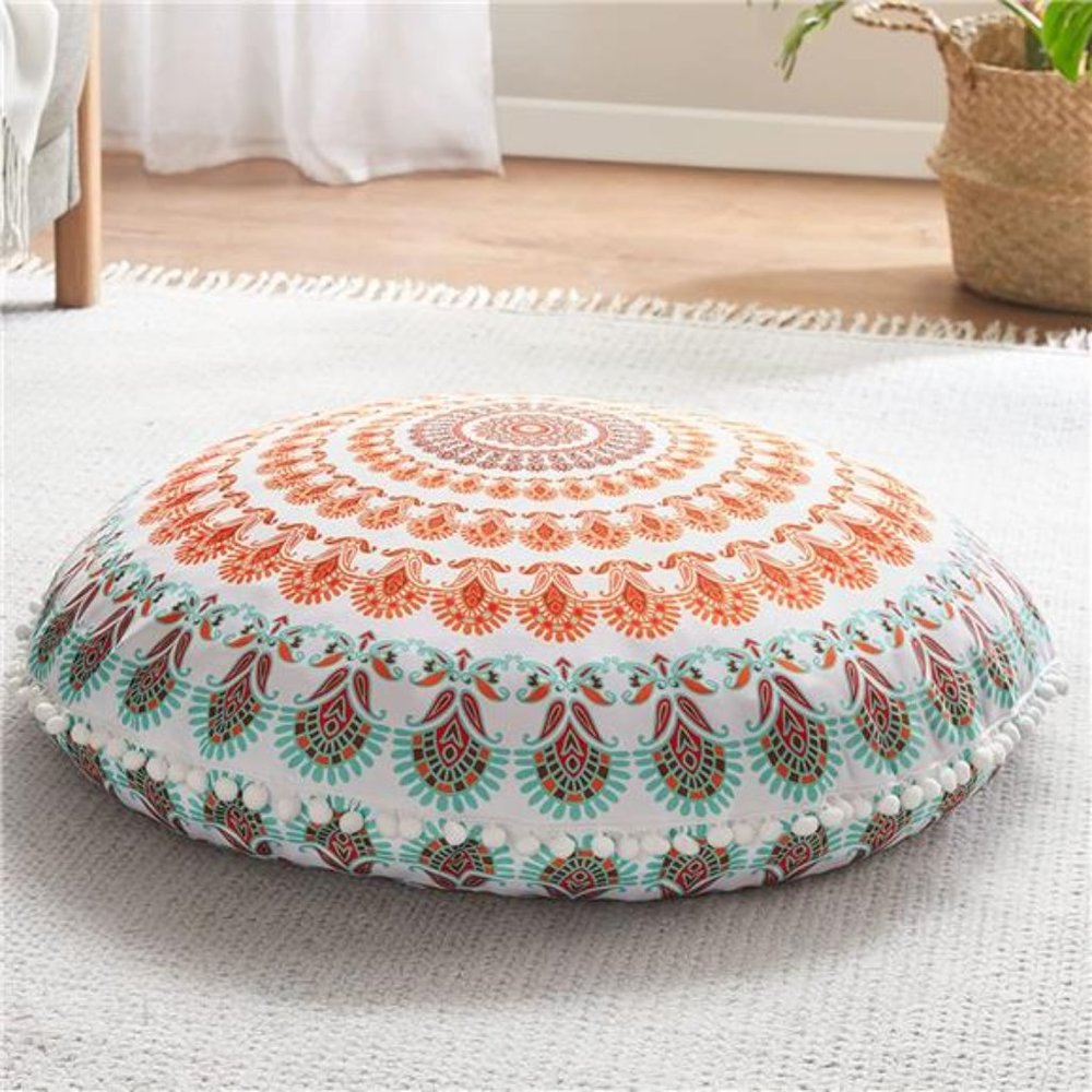 32 Inch Round Floor Pillow, Large Meditation Pouf Cushion , Memory Foam Stuffer